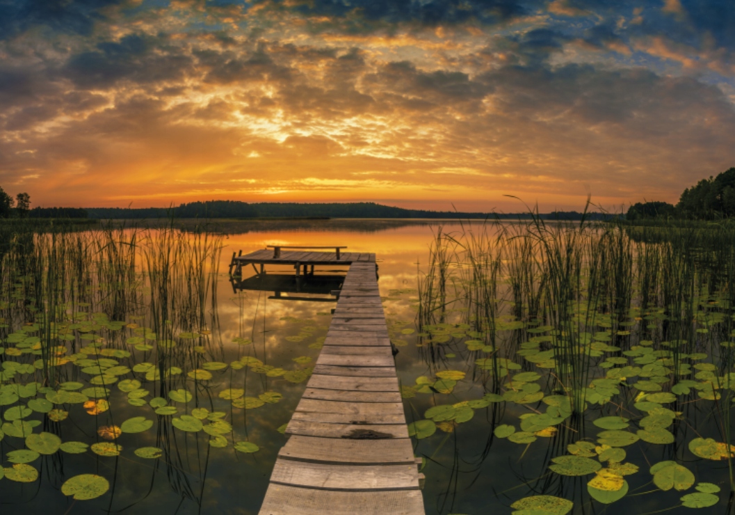 Fototapeta Most nad jezerem do obývacího pokoje 400 x 280 cm, struktura 350 g