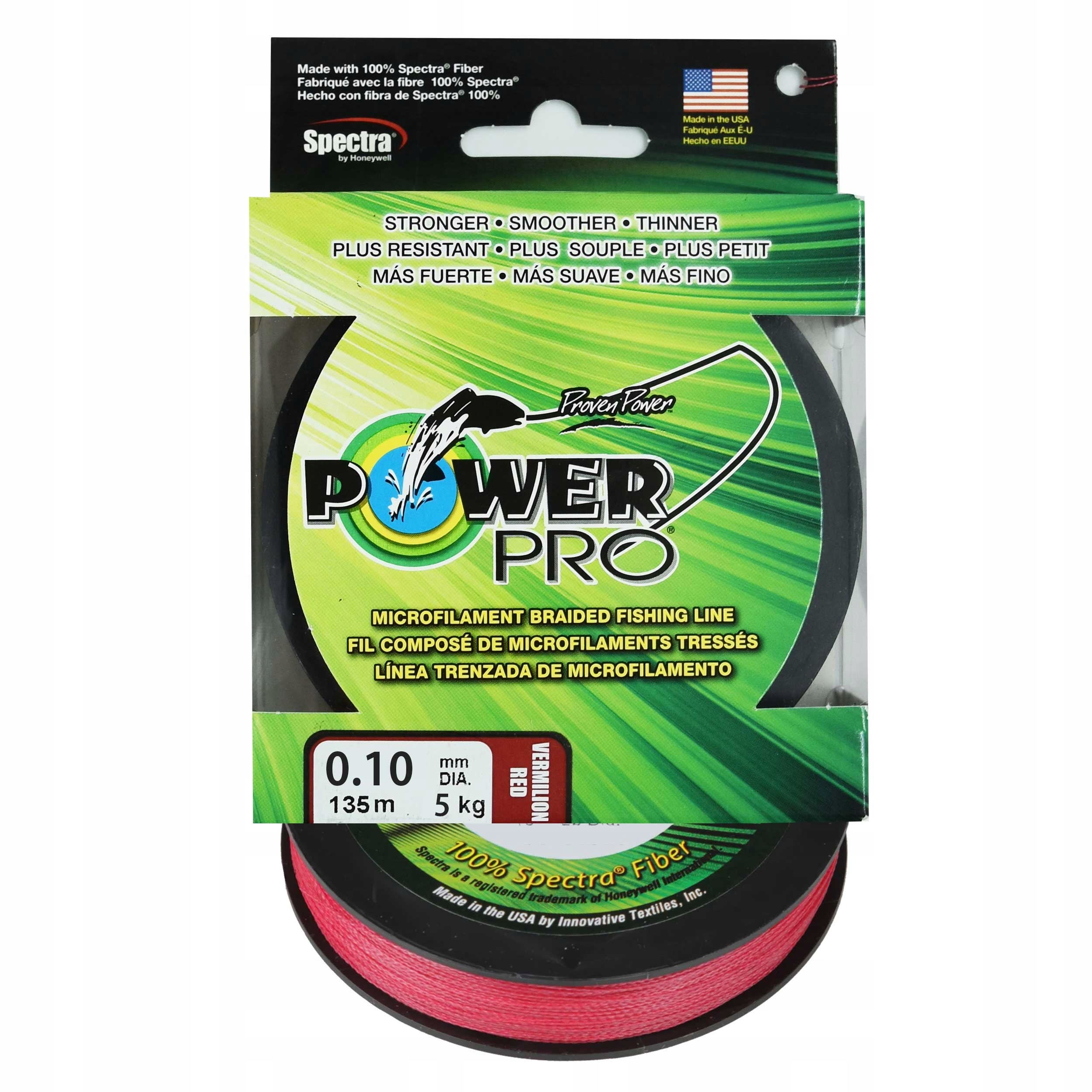 Plecionka Power Pro Vermillion Red 0,10mm 135m czerwona 5kg 1szt.