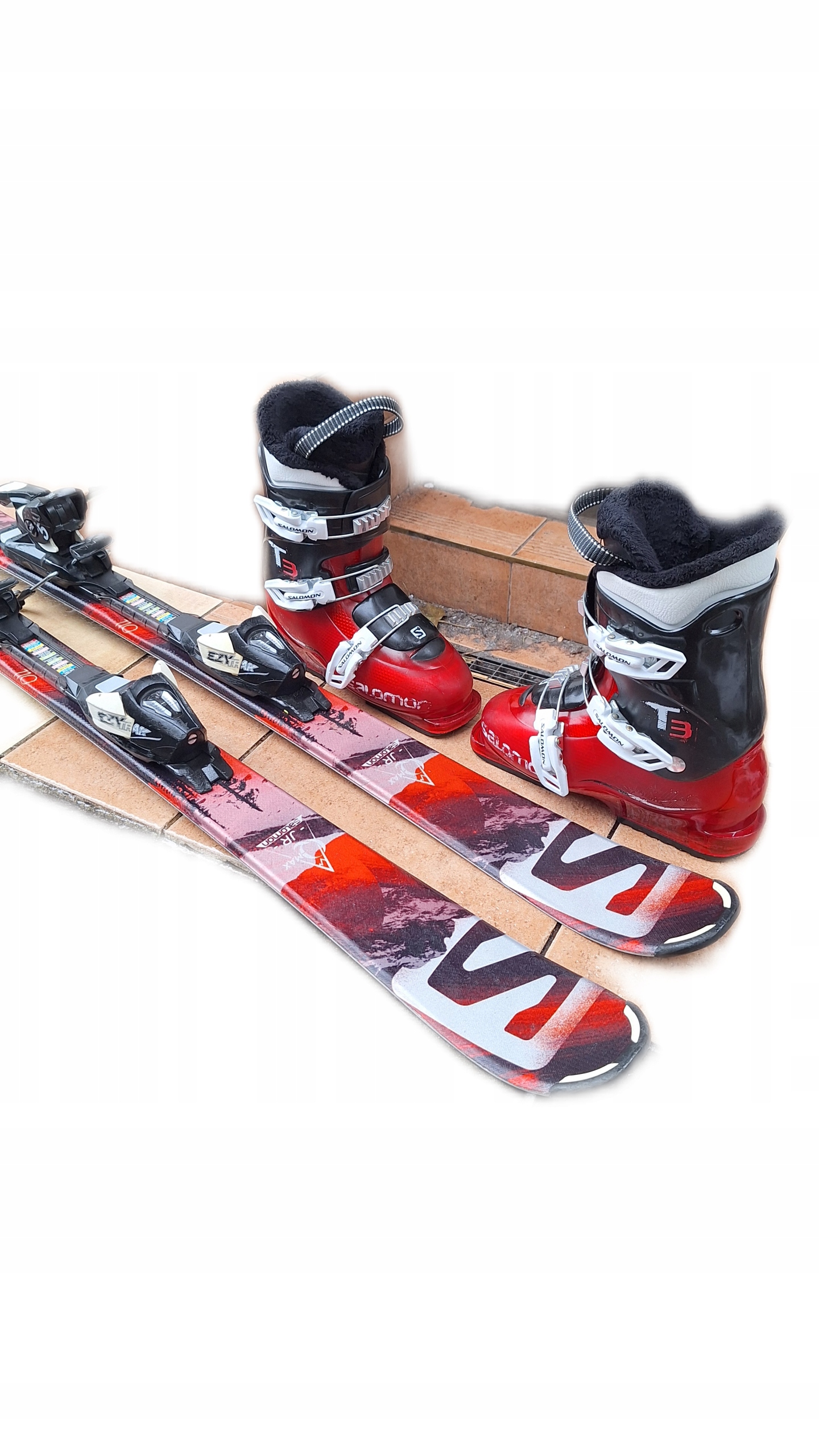 ŁADNE NARTY SALOMON 110cm + BARDZO ŁADNE BUTY SALOMON