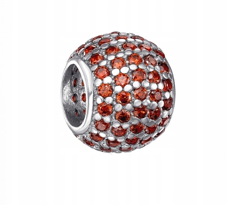 Charms Beads stříbrný Ag 925 oranžový CB047