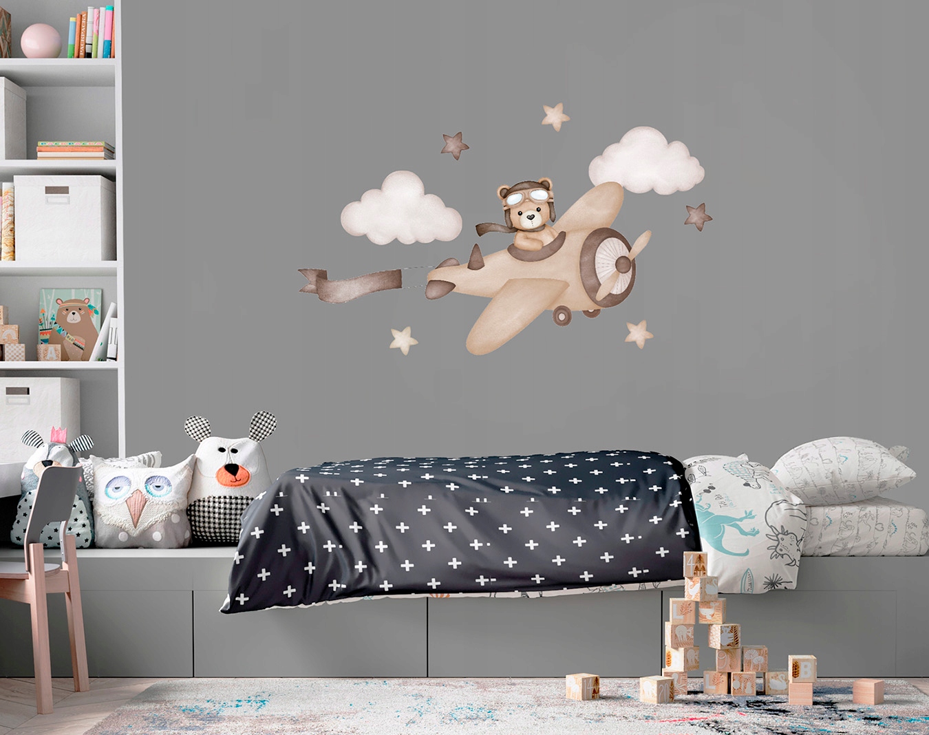 NAKLEJKI ŚCIENNE MIŚ akwarelowy dla dzieci Marka Don Dobinio