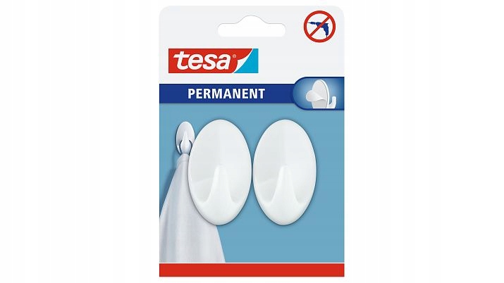 

Tesa Permanent Haczyki owalne, białe 2 Sztuki!