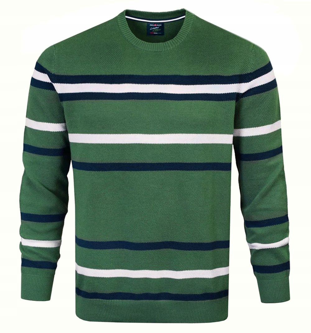 Bavlněný Svetr Pruhovaný Pako Jeans Zelený L