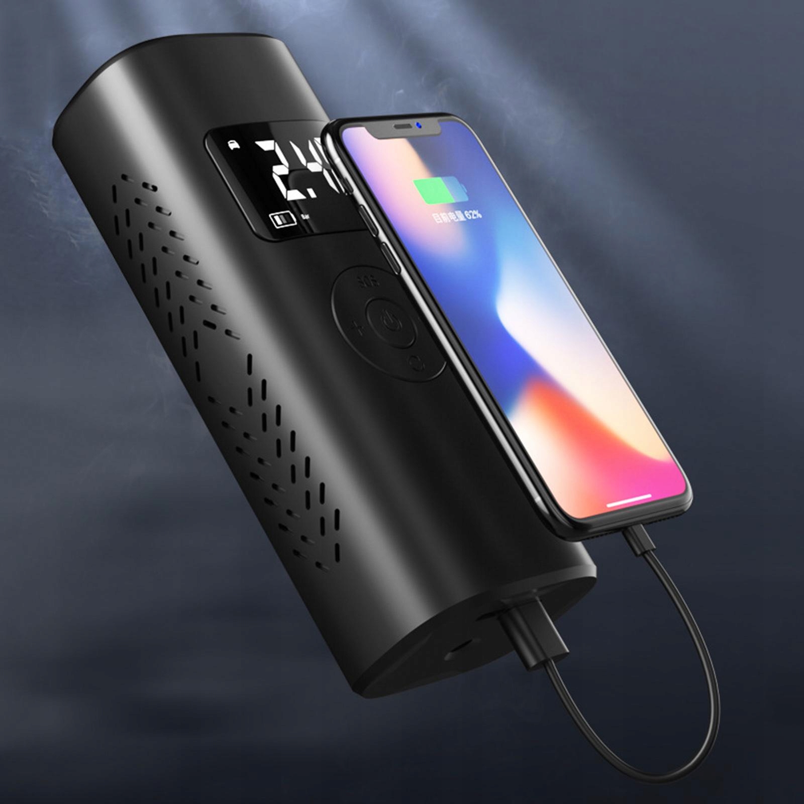 Ręczna mini sprężarka powietrza LCD Cyfrowe oświetlenie LED 150PSI Marka bez marki