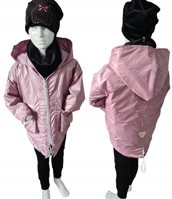 

By MIMI Kurtka Parka Pudrowy Róż Wiosenna 116 122