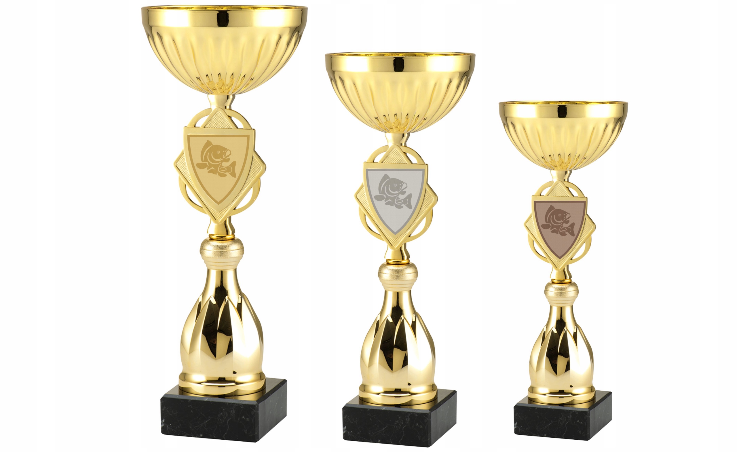 Sada pohárů s grafikou Ryby komplet 3ks popis bonus 33-27 cm rybaření