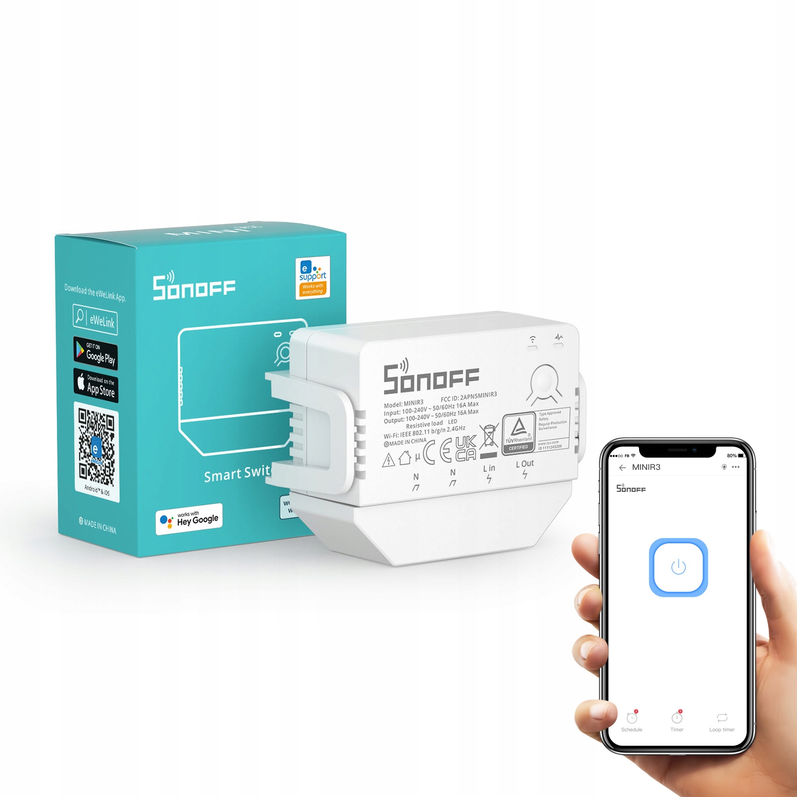 

Sonoff MINIR3 Sterownik eWeLink-Remote Wifi 16A