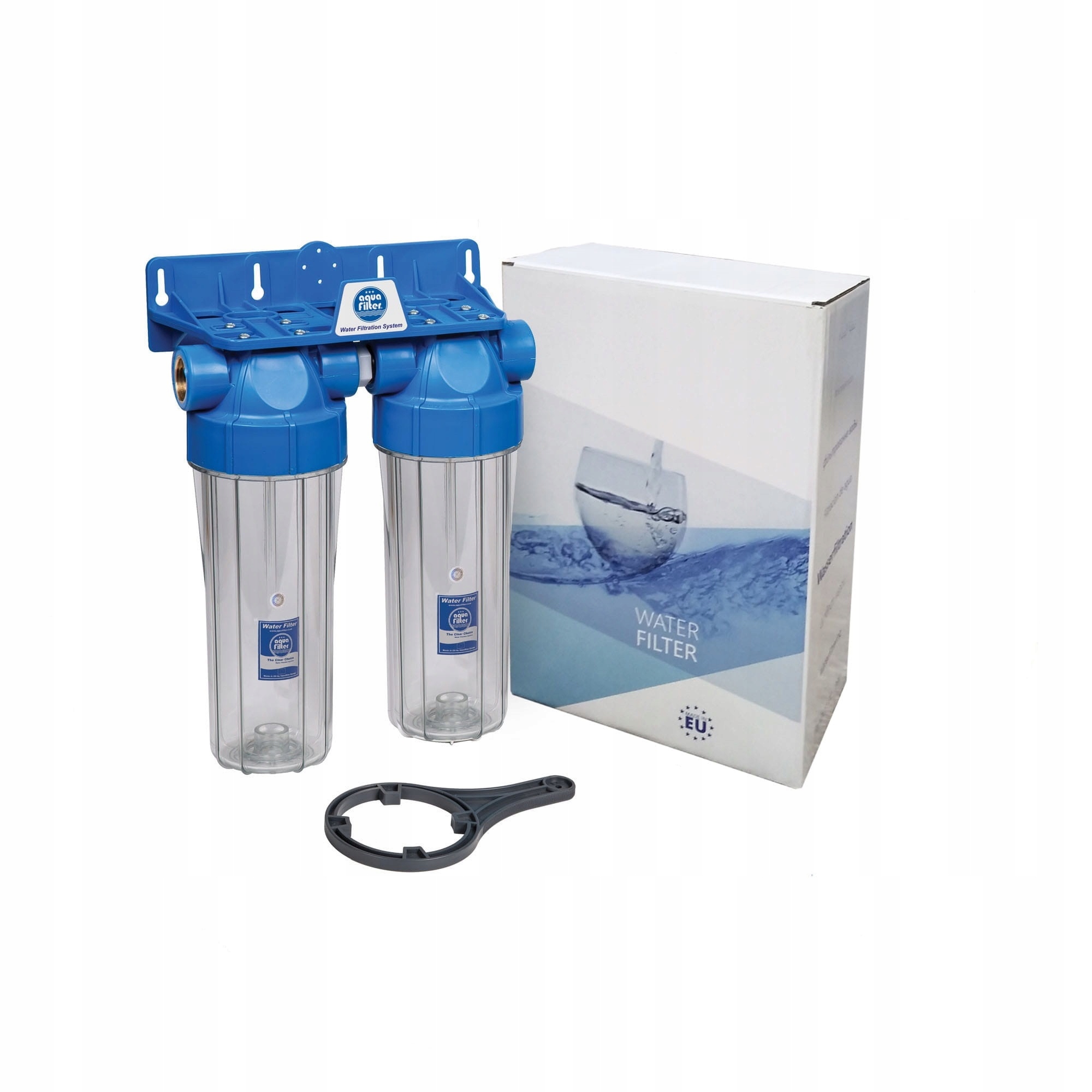 Filtr do wody 3/4 podwójna obudowa FHPRCL34-B-TWIN Aquafilter