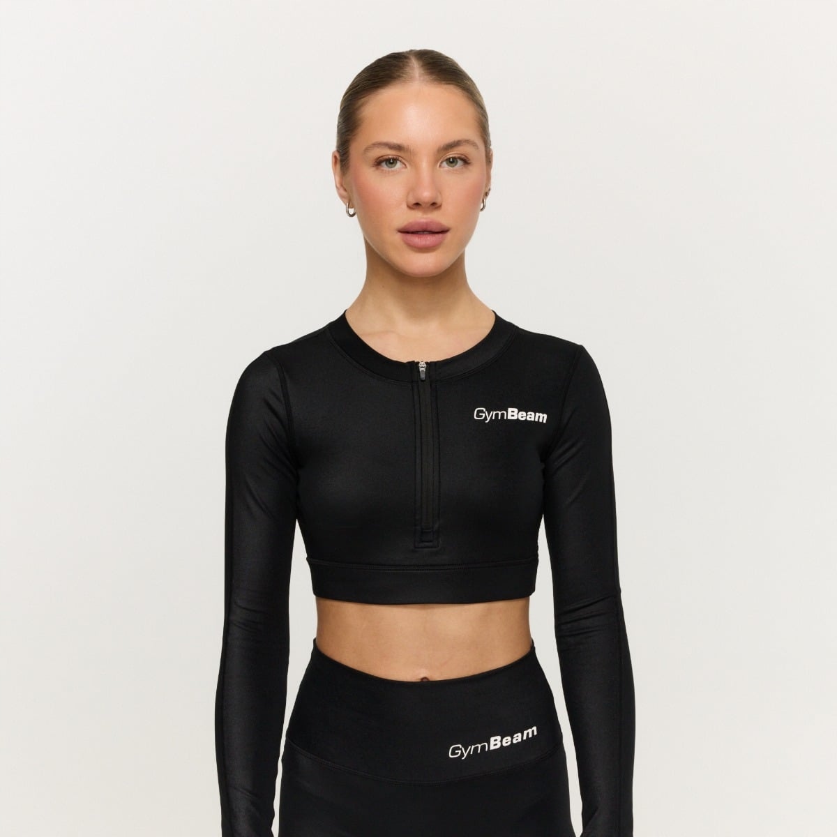 Top Sportowy Prime Czarny Elastyczny Na Trening Zamek Black S GymBeam