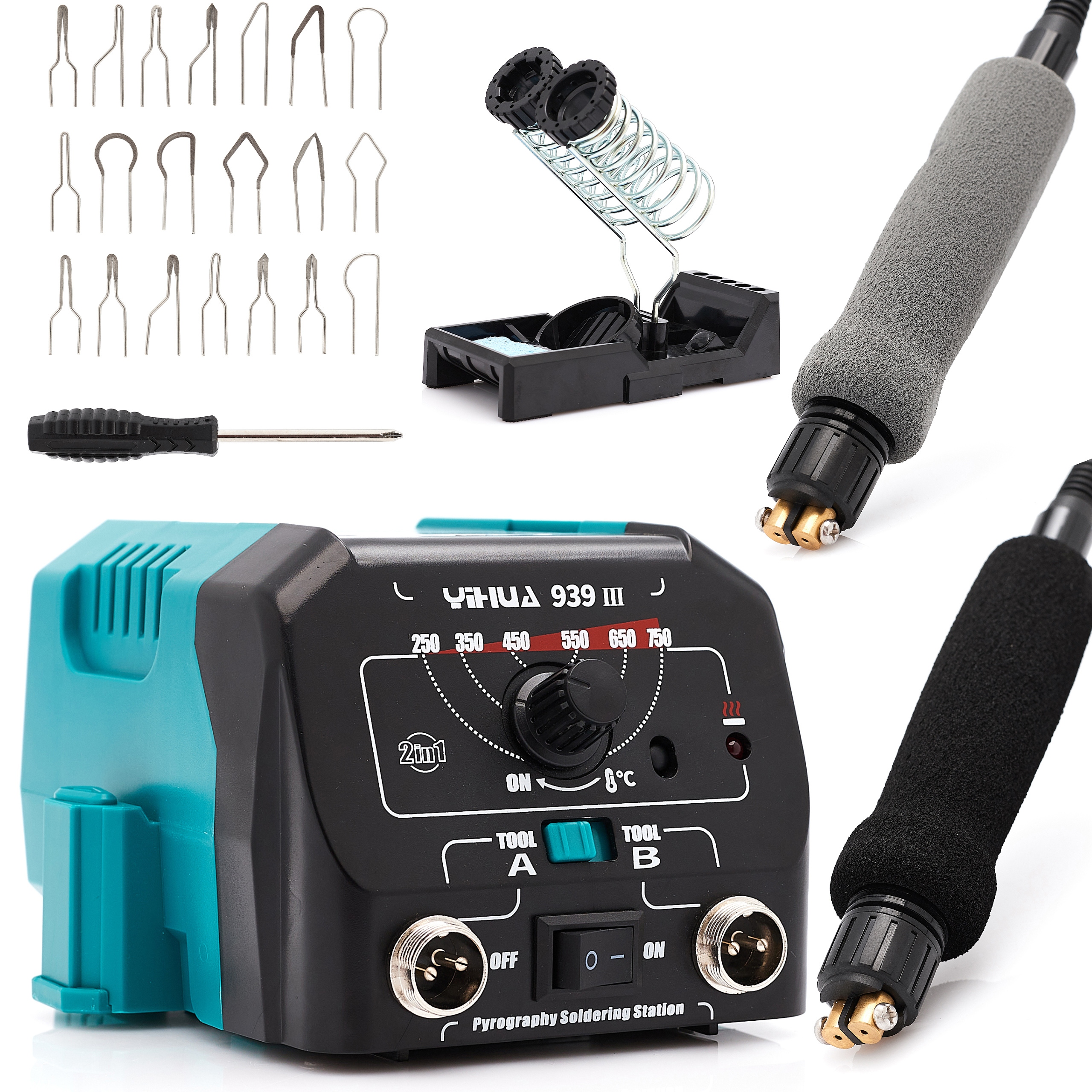 Vypalovačka Na Dřevo Kůže Pyrograf Yihua 939-III 20 Koncovek Techrebal