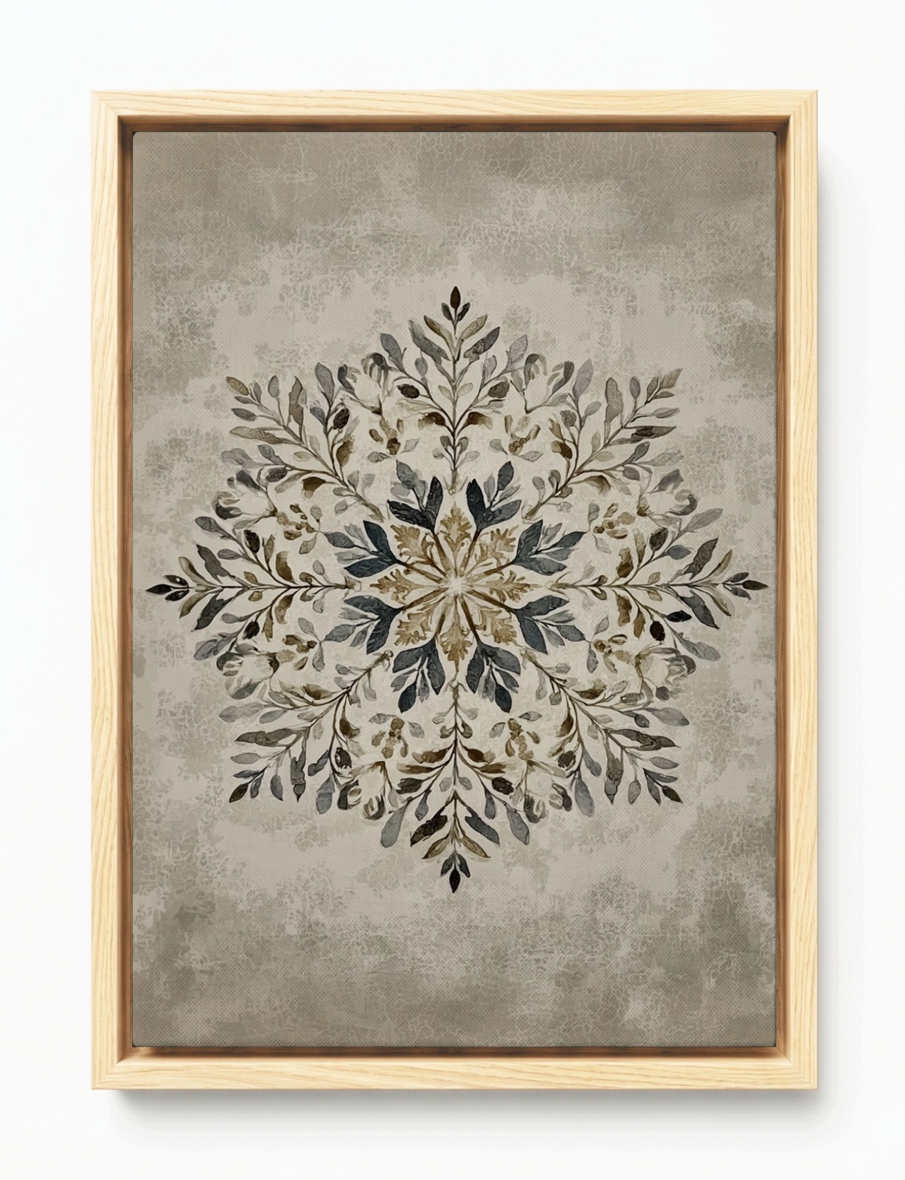 Obraz Rám Americký Box Grafika Sníh Vločka Mandala Scandi Boho 40x60