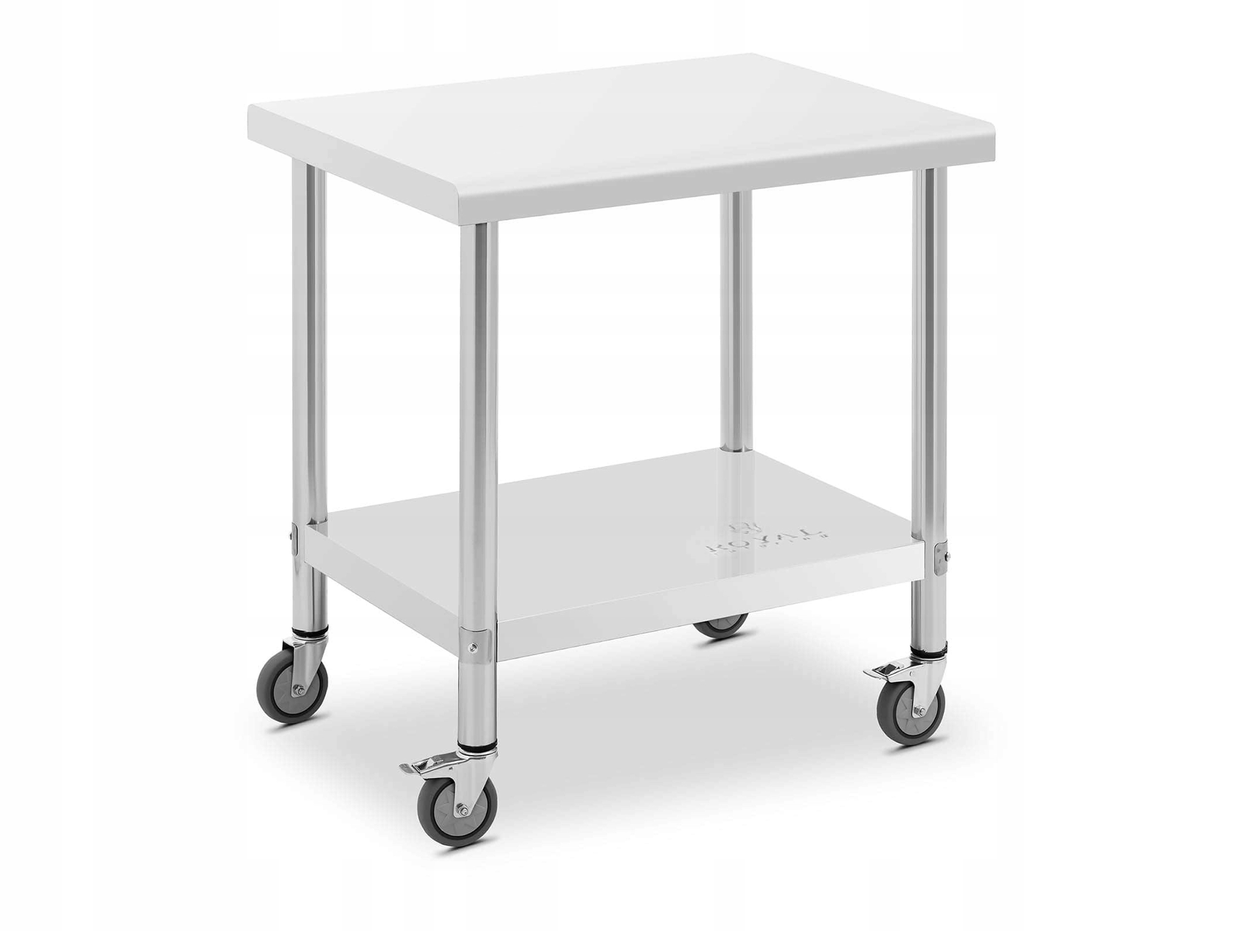 GASTRONOMICZNY STÓŁ SOLIDNY BLAT ROBOCZY NA KÓŁKACH 80x60cm PÓŁKA