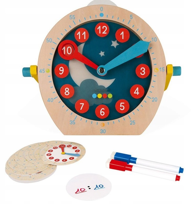 

Drewniany zegar do nauki o czasie Essentiel, Janod