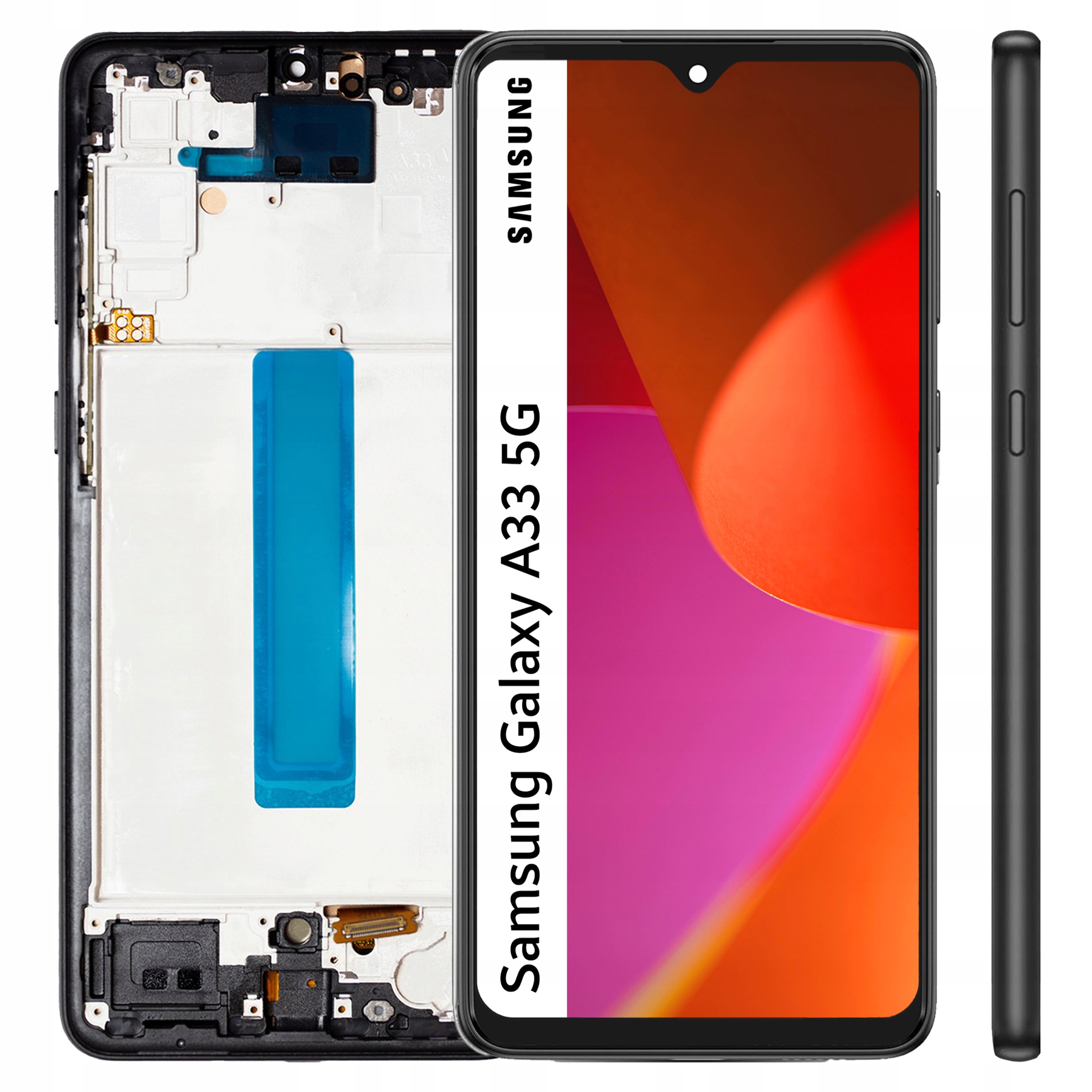 Oled pro Samsung Galaxy A33 5G LCD Černý Digitizer Dotyk Rámeček Černý