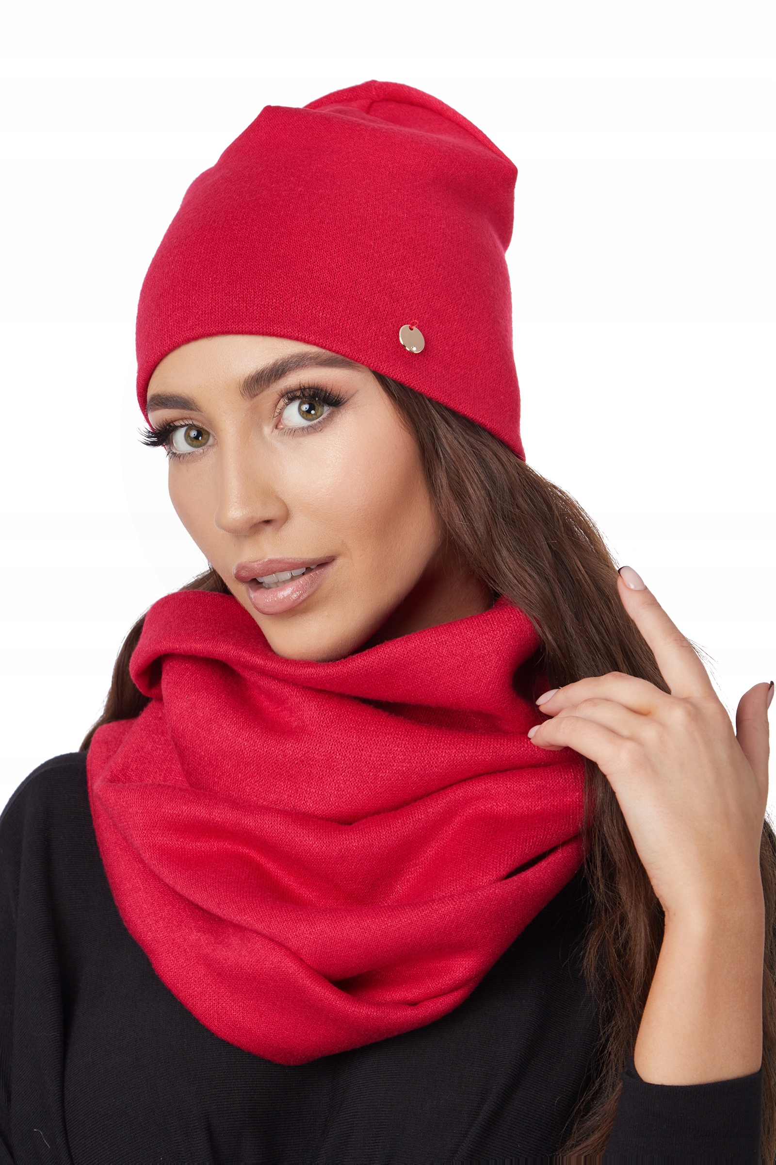 

Czapka beanie smerfetka + Duży Komin Komplet zima