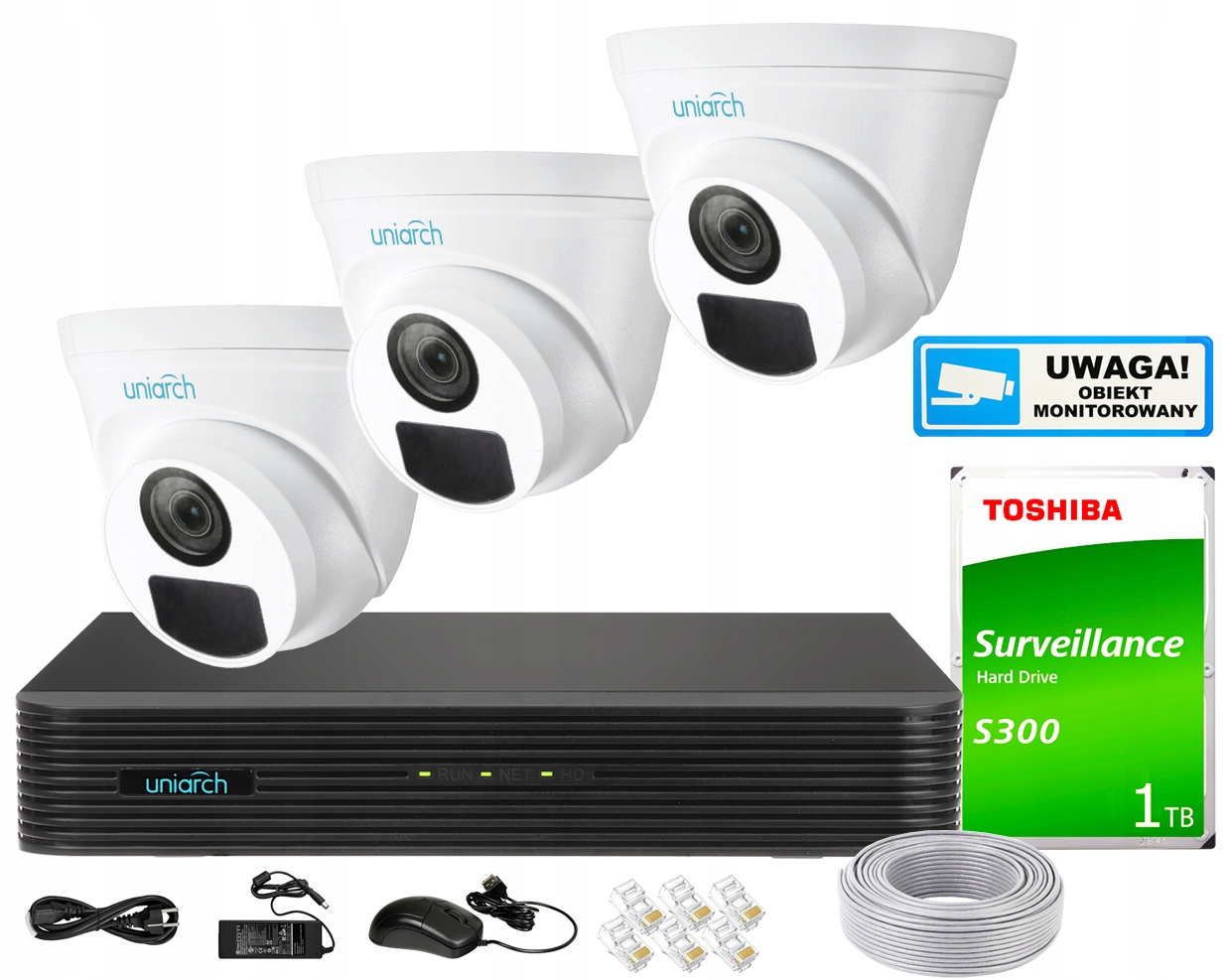 SYSTEM MONITORINGU IP 5MPx PoE Mikrofon IR30m H265