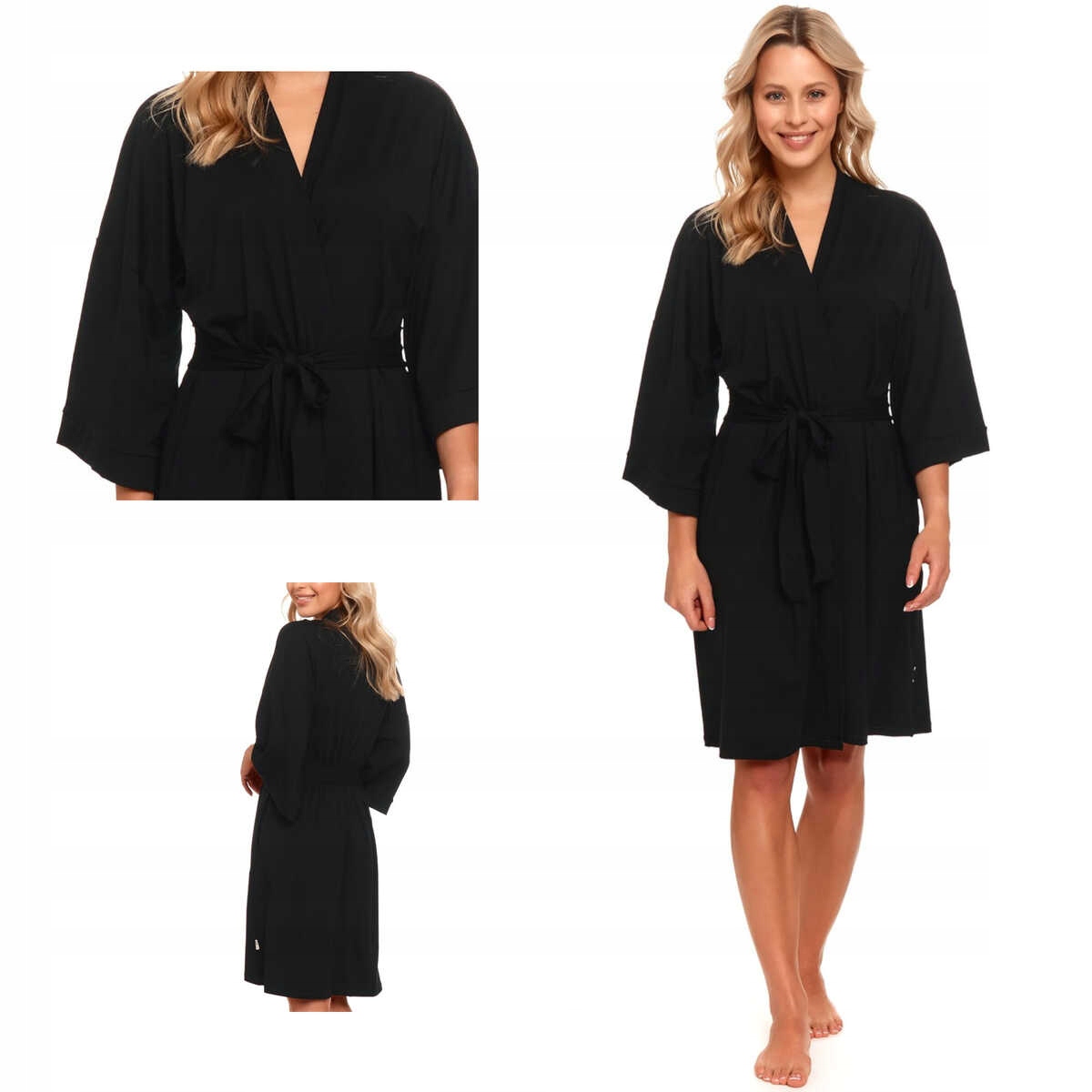 Doctornap Dámský pohodlný bambusový župan Swb 9999 černý L