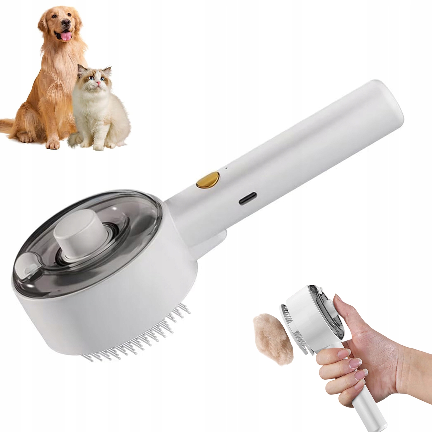 Levně Parní Kartáč Usb Nabíjecí Pro Psy A Kočky Pro Péči O Srst
