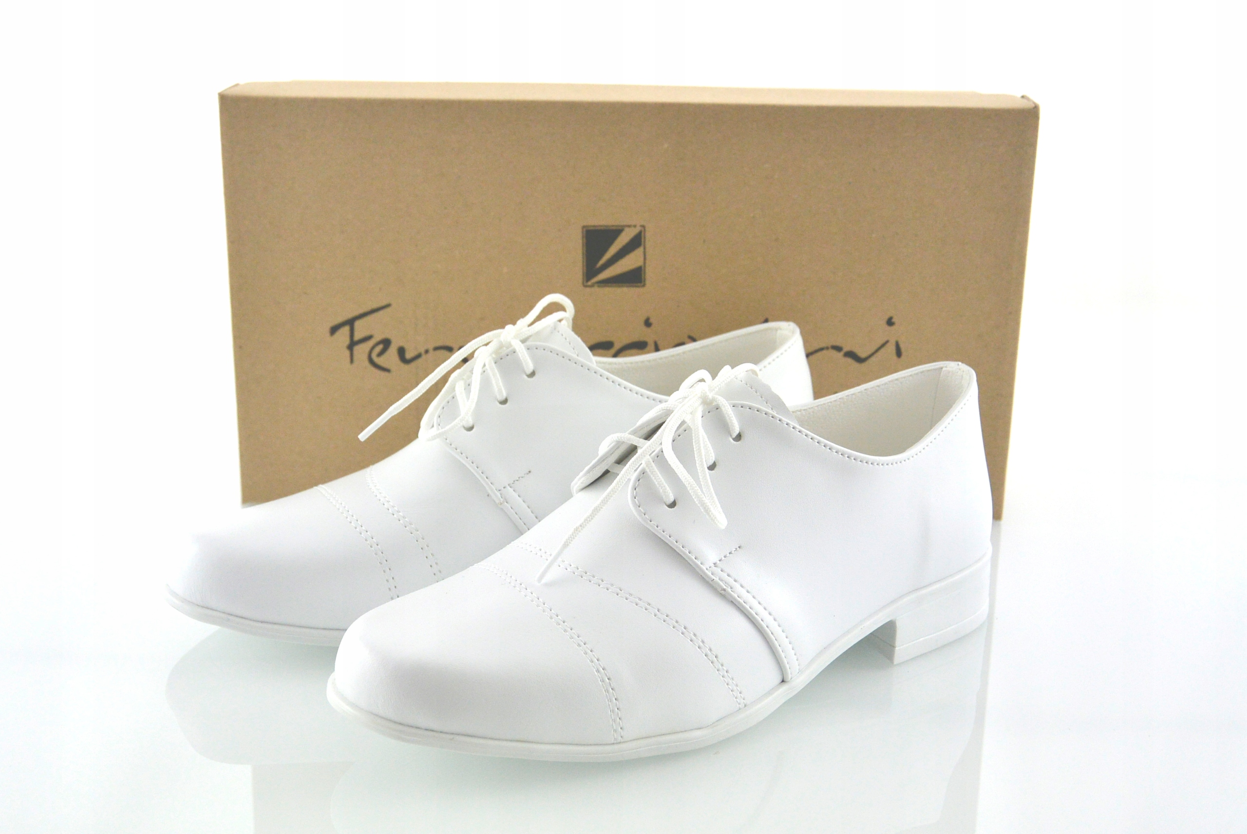 BIAŁE BUTY KOMUNIJNE CHŁOPIĘCE dziecięce PL r27 Rozmiar 27