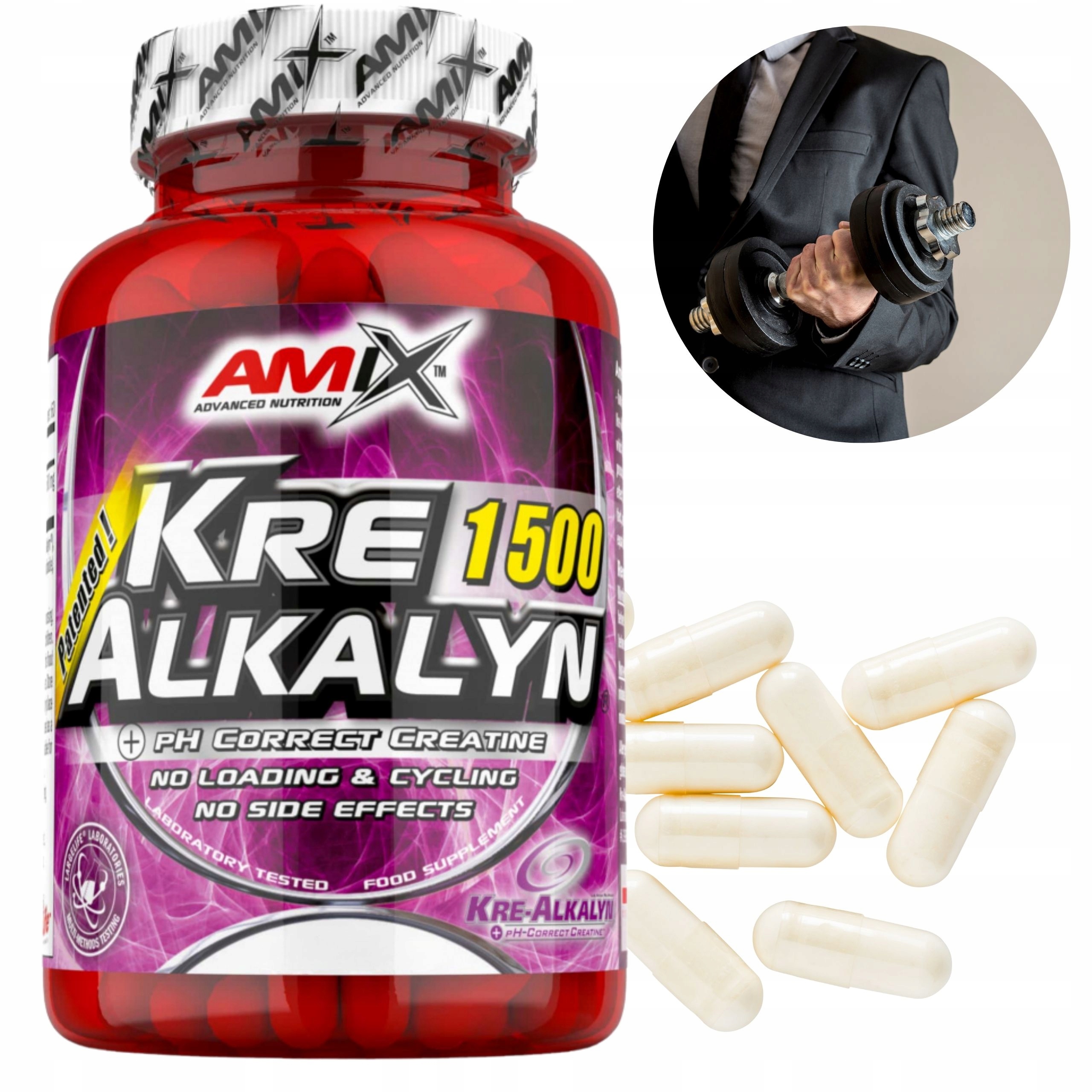 Silný Pufrovaný Kreatin Amix Kre Alkalyn Creatine Tabletky 150 kapslí