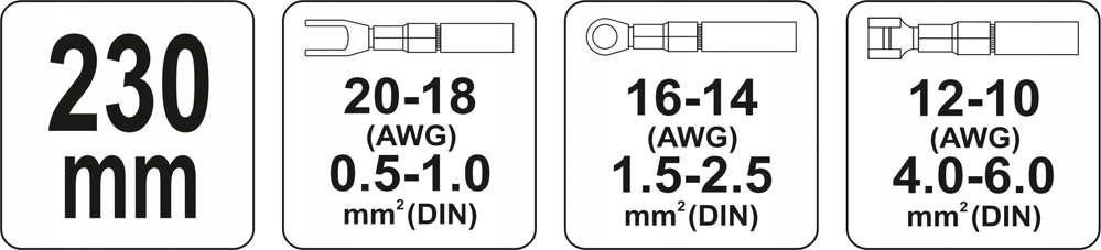 PRASKA ZACISKARKA DO KONEKTORÓW 0,5 - 6,0mm YATO EAN (GTIN) 5906083923005