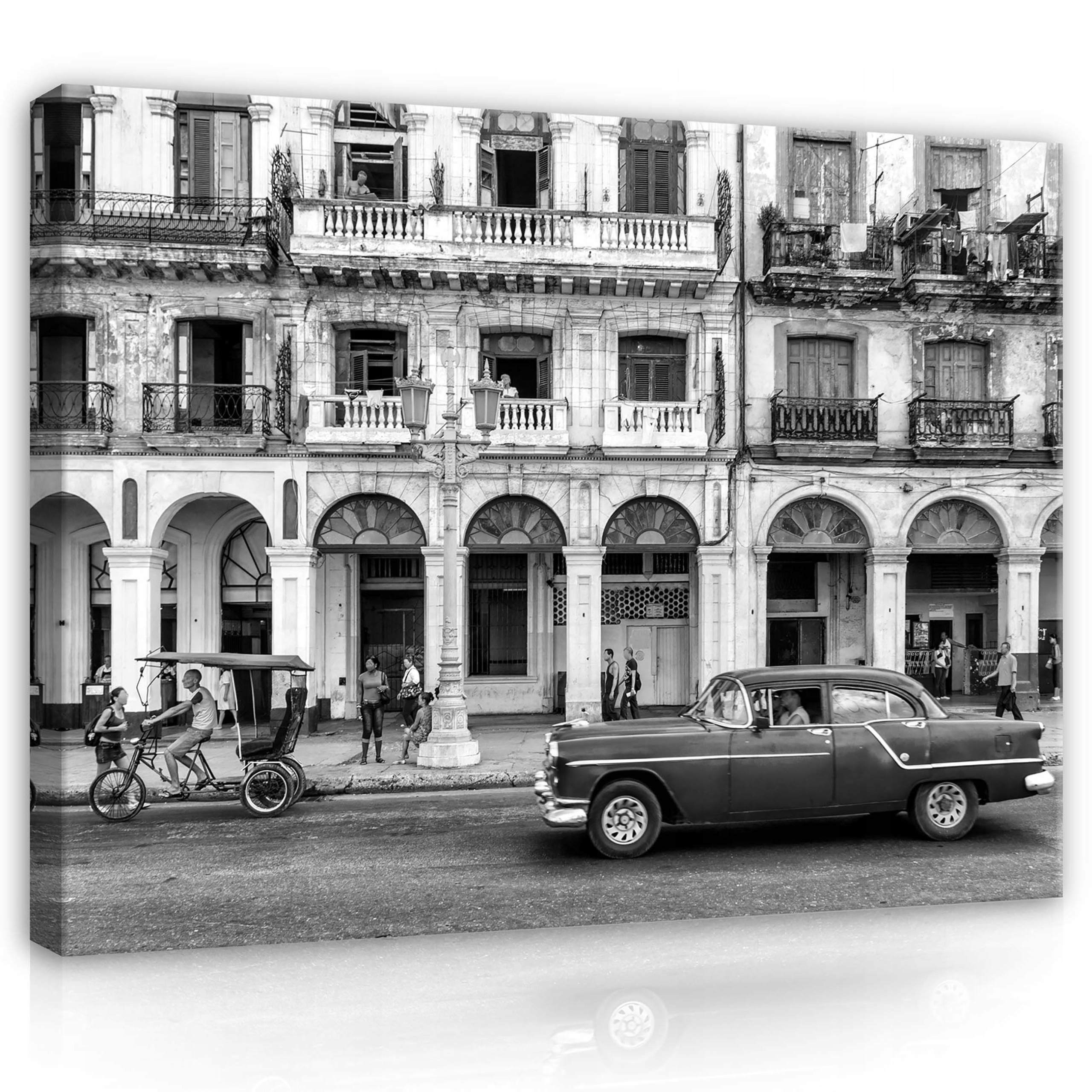 Obraz 100x75 Havana Kuba staré město retro auto architektura nostalgie