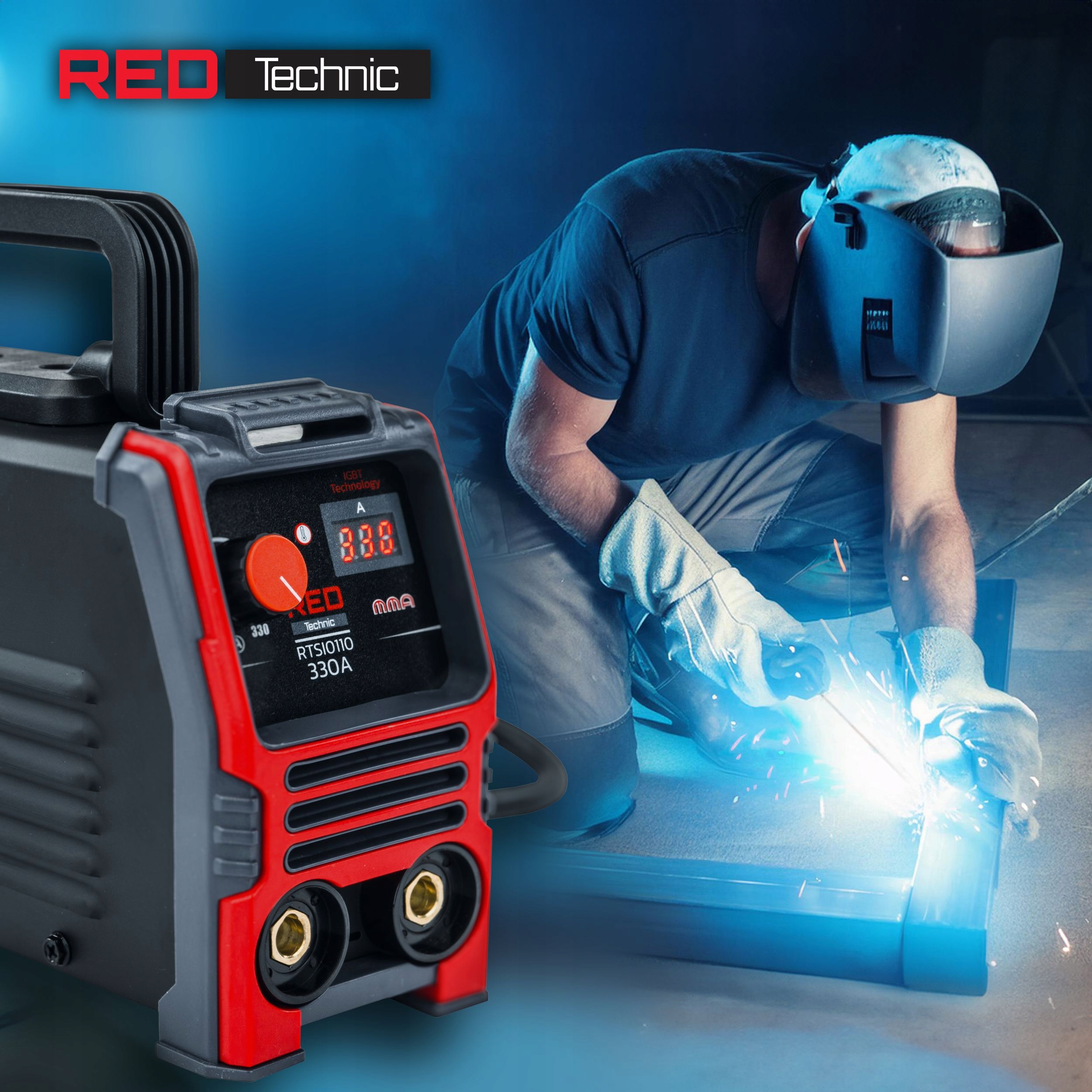 MASINA DE SUDARE INVERTER LCD MMA 330A IGBT HOT START VRD KIT Domeniu de sudare 20-330 A