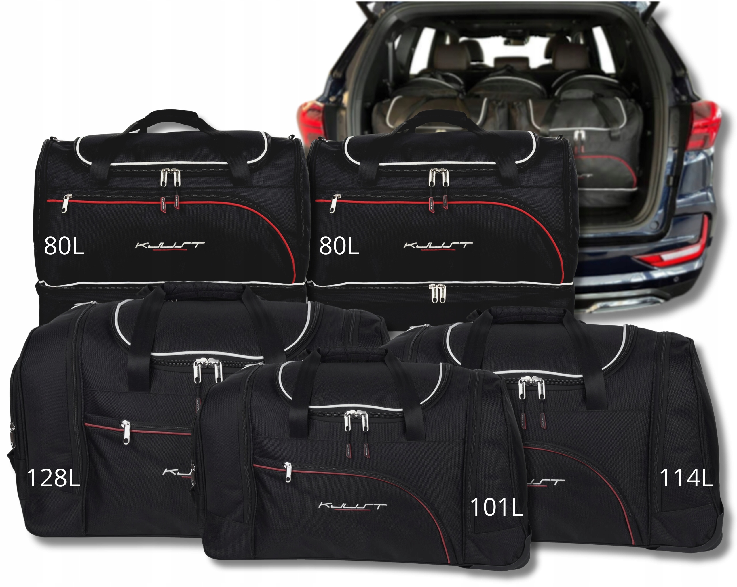 Sada kompletu tašiek Kjust do batožinového priestoru Ssangyong Rexton 2017-