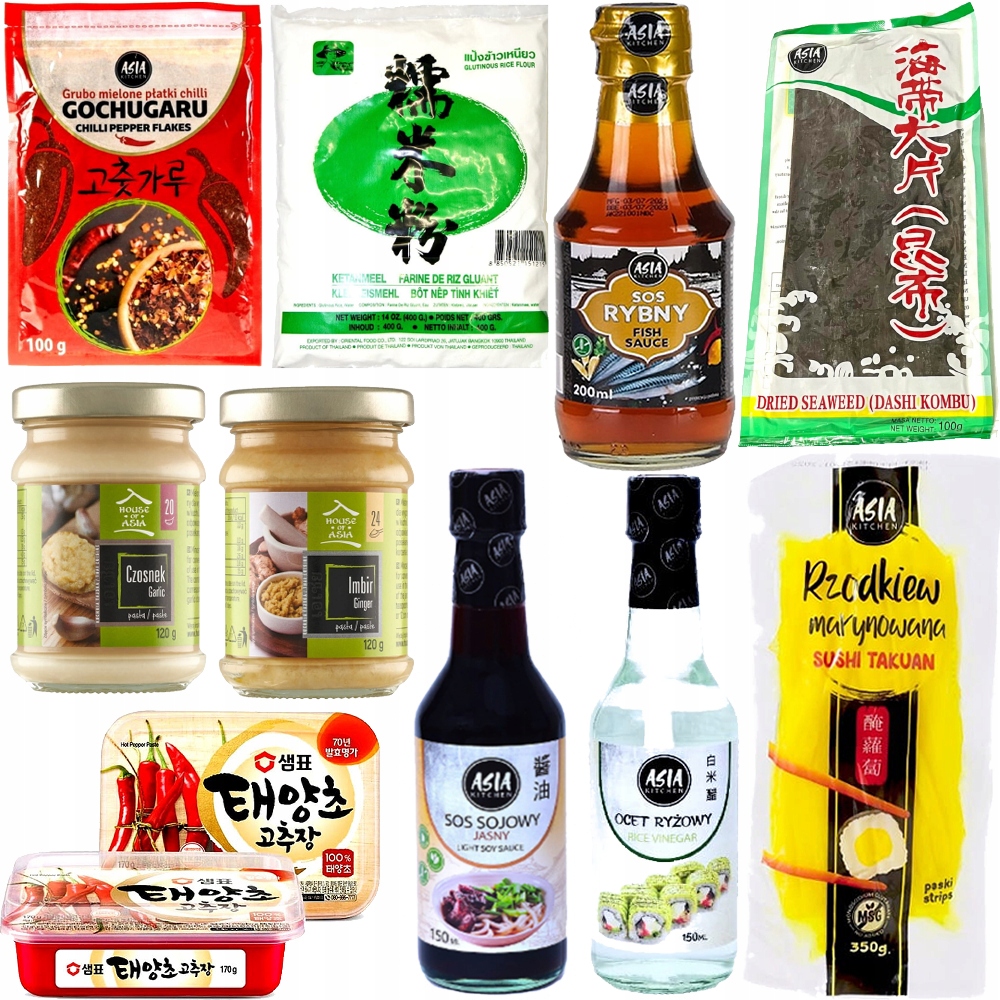 Zestaw Składników Do Przygotowania Kapusty Kimchi Składniki 10 Produktów