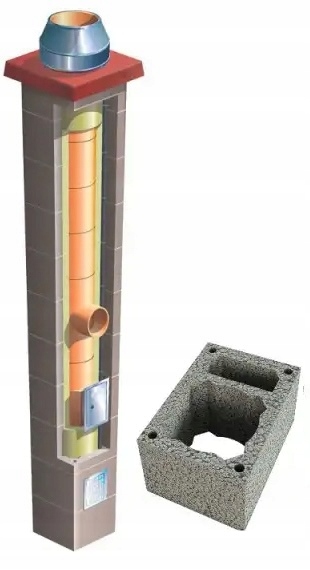 Keramický systémový komín Brata Universal Sw fi 160 15 m 36x50 cm zateplený