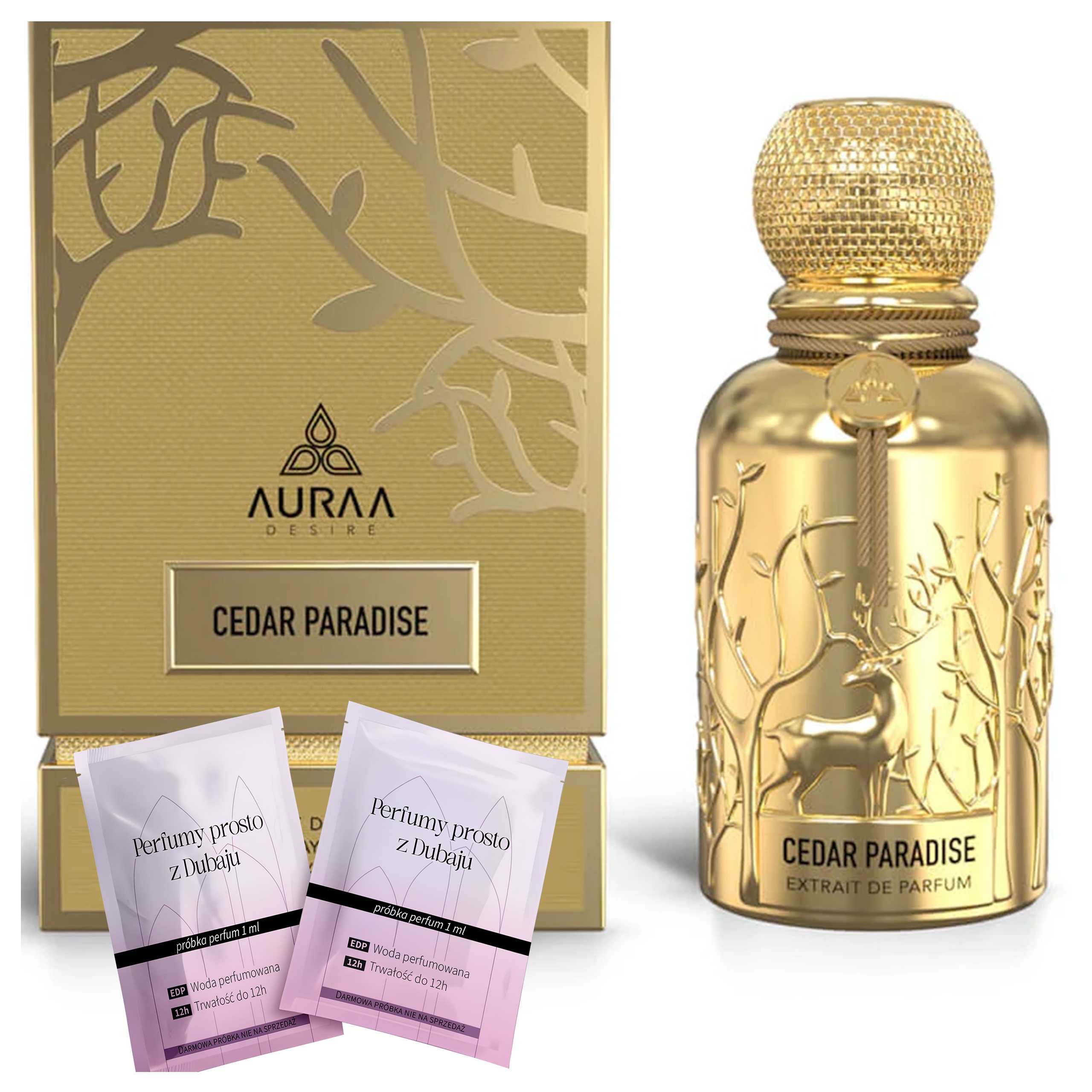 Parfém Auraa Desire Cedar Paradise Dlouhotrvající dřevité pižmové vzorky