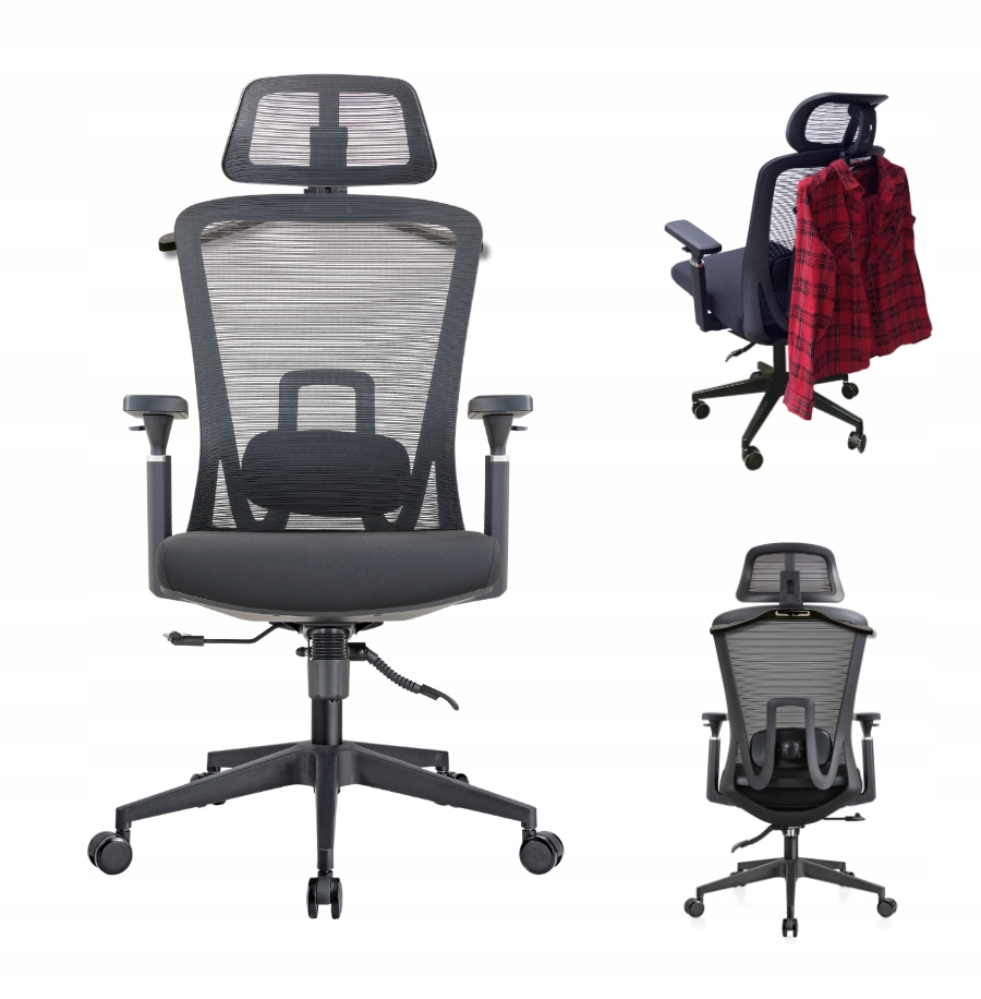 Fotel Probalance ergonomiczny biurowy wieszak regulowany tilt czarny K24