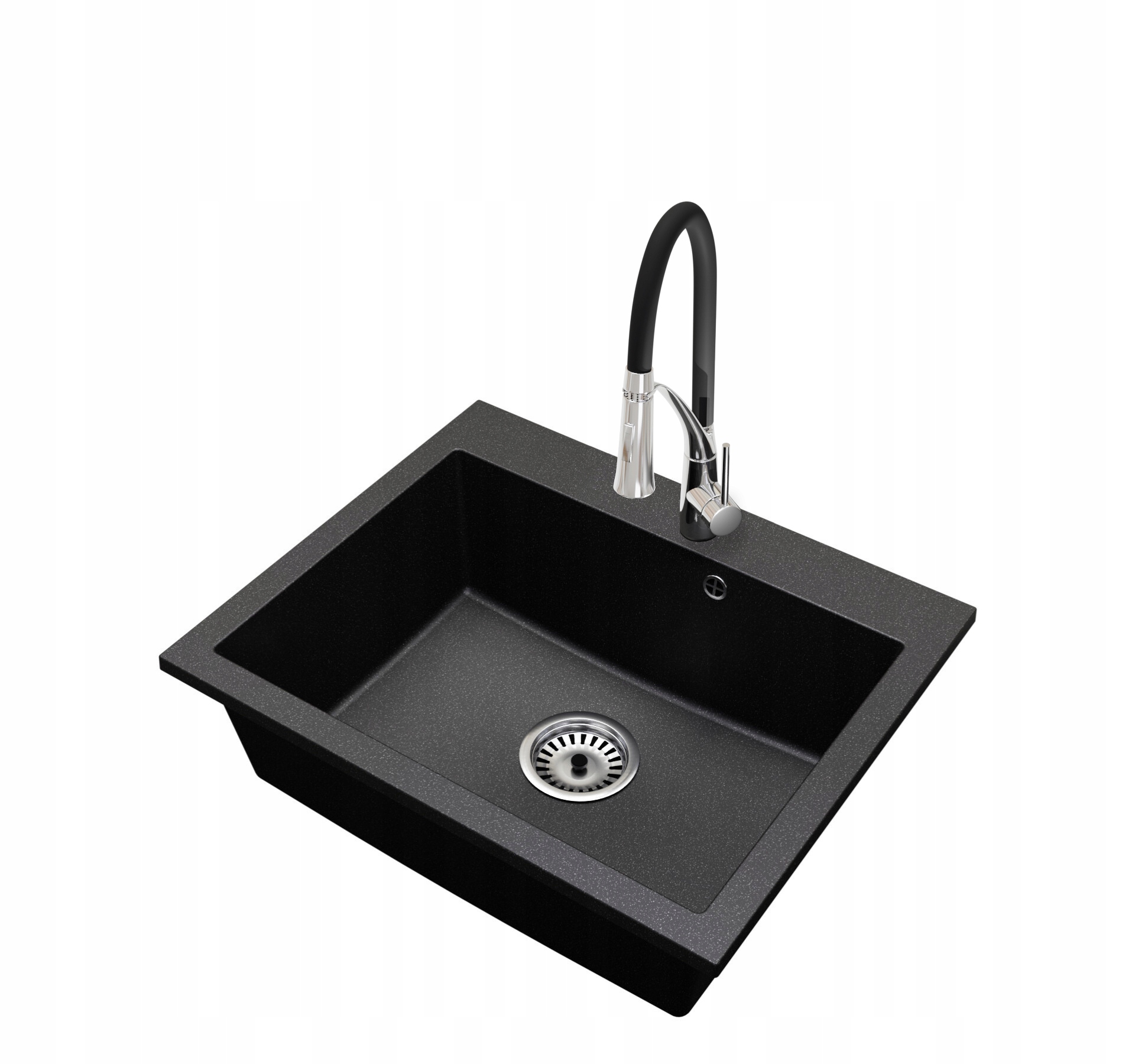 Kuchyňský granitový dřez Jednokomorový Elite 60 Baterie Sifon Chrom