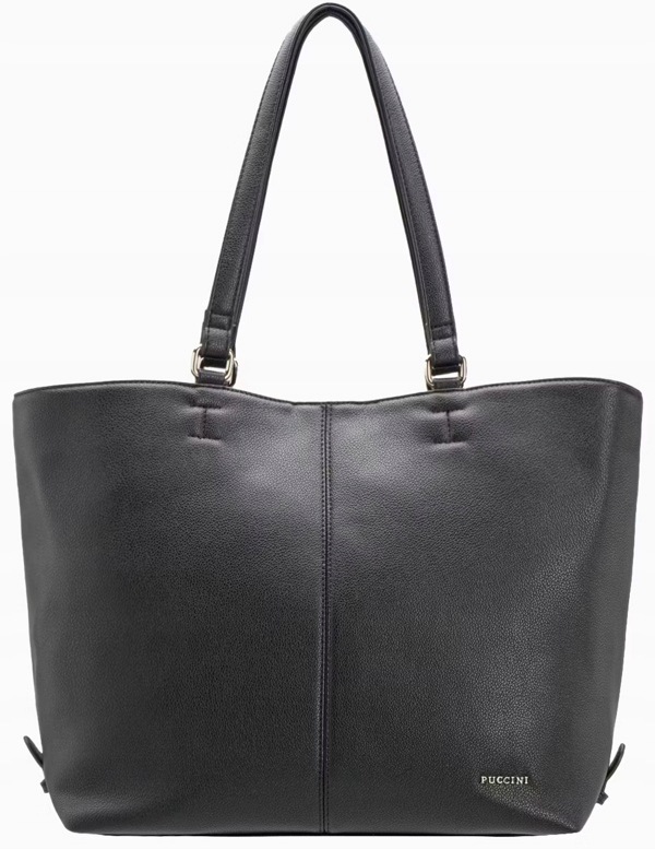 PU94 Dámská shopper kabelka Puccini přes rameno velká pojme A4 černá BML044D