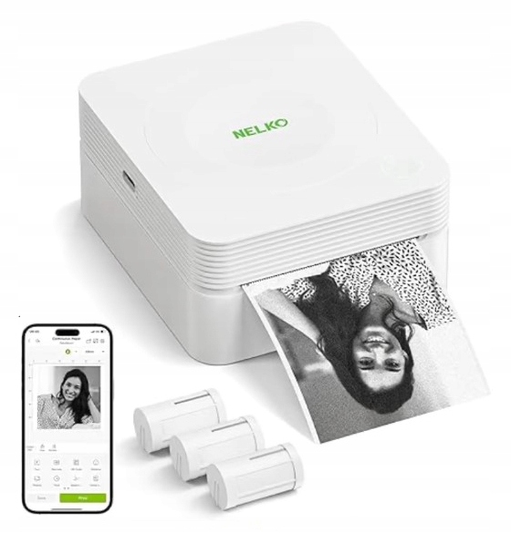 Drukarka Termiczna Nelko PM230 Etykiet Naklejek Zdjęć Bluetooth Android iOS
