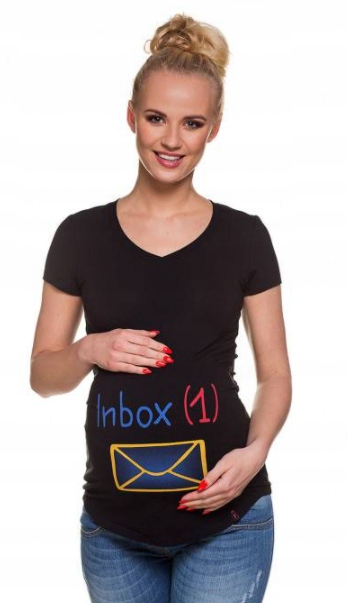 

My Tummy T-shirt Czarny Inbox Mama XXL