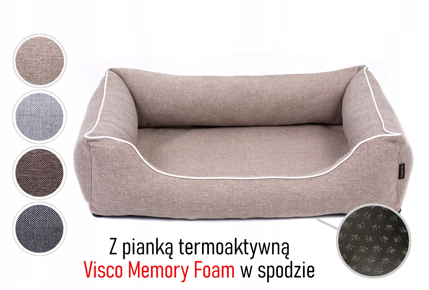 Ortopedické pelíšek potah pro středního psa 100x75 protiskluzová béžová/bílá barva