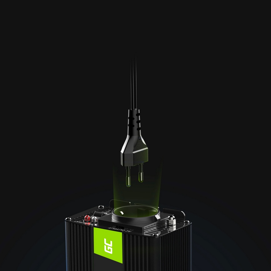 INWERTER NAPIECIA GREEN CELL 12V 230V 1000W SINUS + ORYGINALNE OPAKOWANIE Marka Green Cell