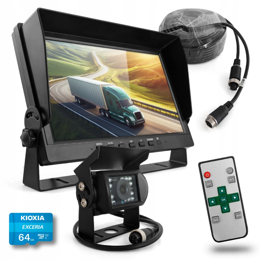 Sada pro couvání Monitor 10" záznamník Fhd 1080p Kamera Kabel 15 m Sd 64 Gb