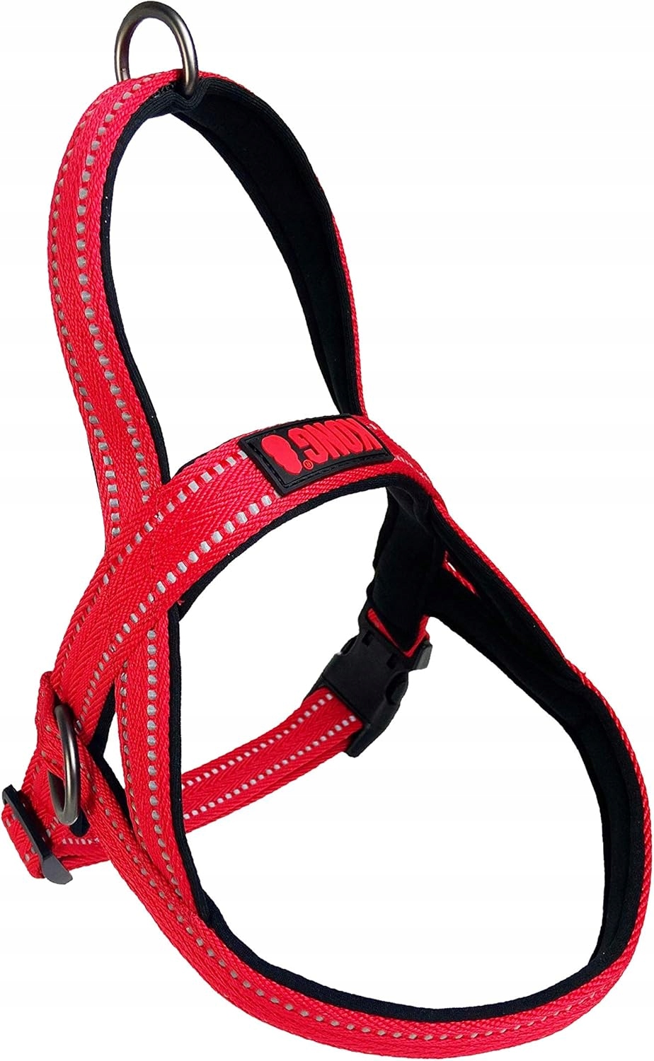 Levně Kong Postroj proti tahání červený, nastavitelný obvod, bezpečné zapínání
