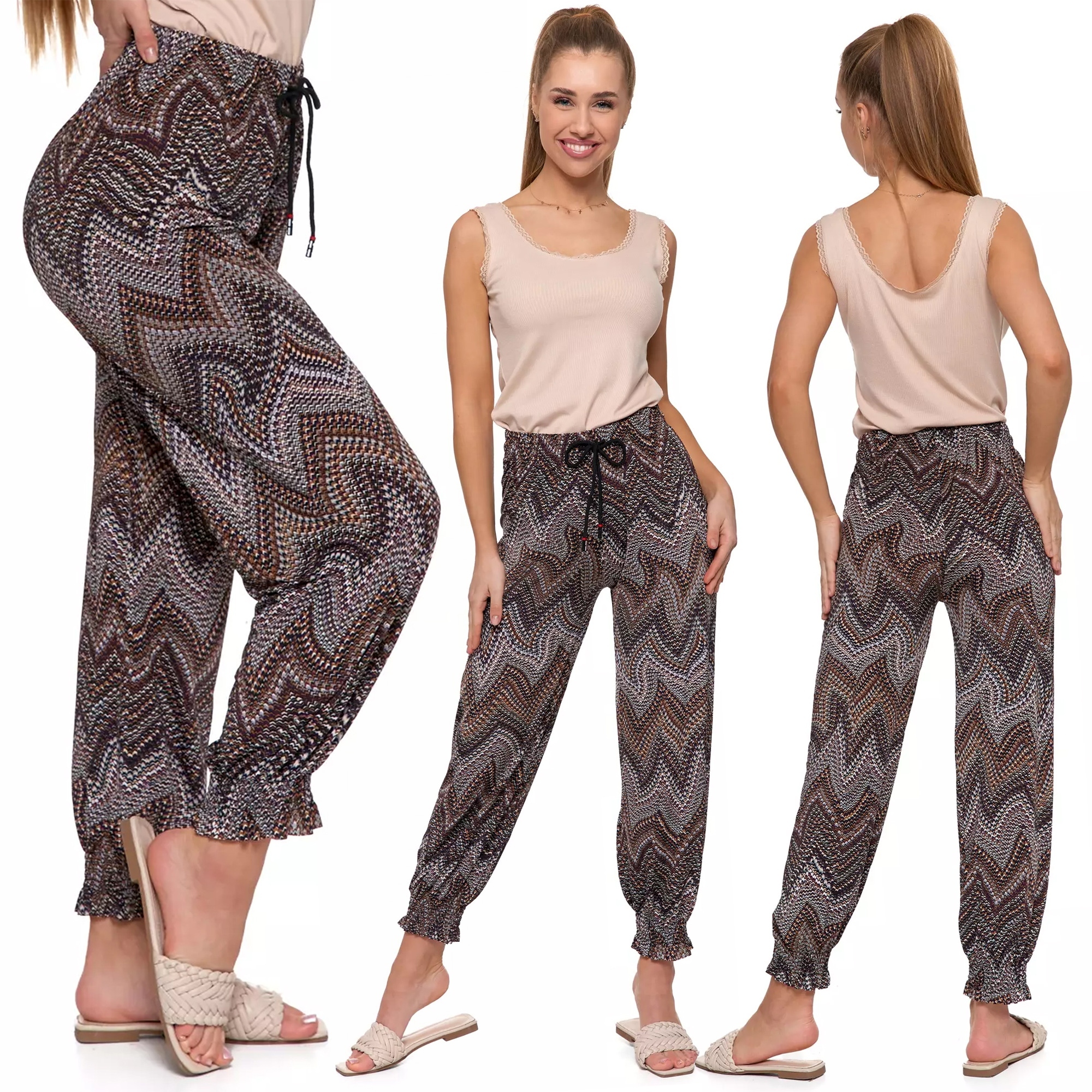 Dámské prodyšné lehké volné barevné kalhoty Moraj S/m