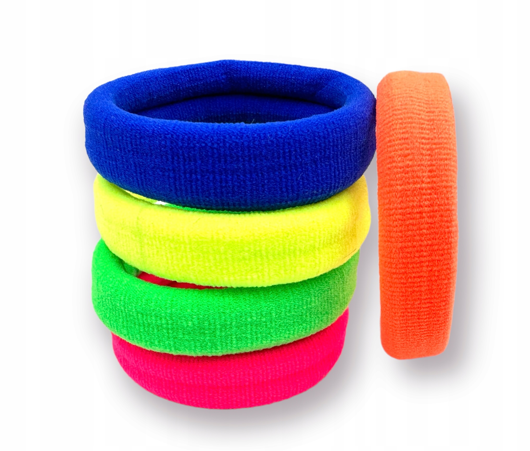 

Gumki Do Włosów Frotki Neonowe Duże Grube 6 Szt