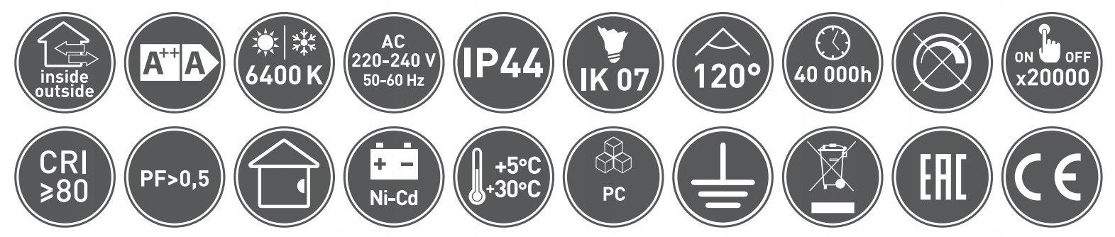 Oprawa awaryjna SALED-3 LED, 3h, dwuzadaniowa, GTV Kod producenta OA-SALED3-08