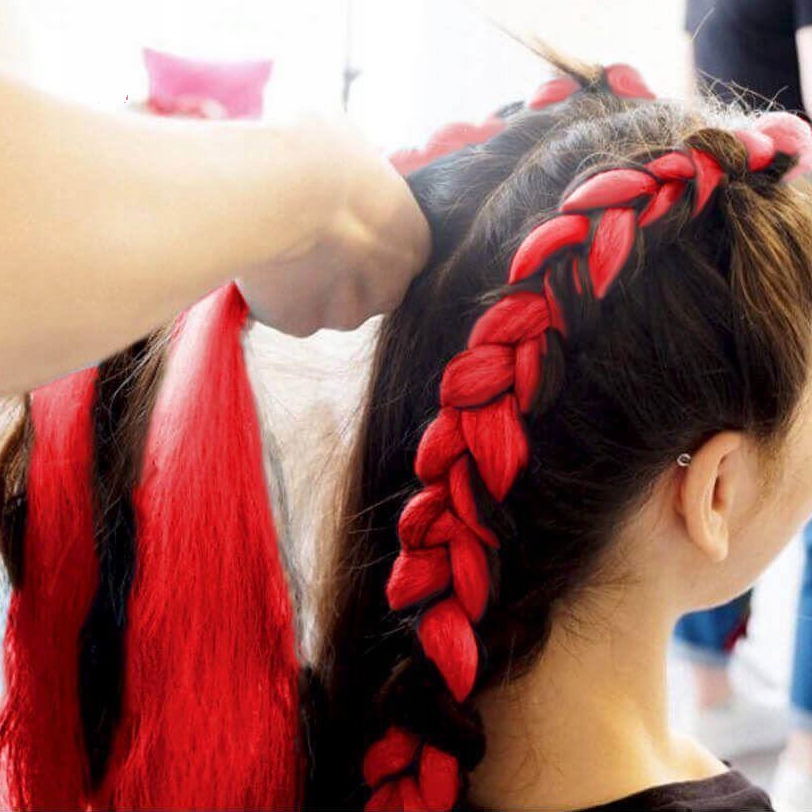 Włosy syntetyczne do warkoczy A13 czerwone SEOL Marka inna marka