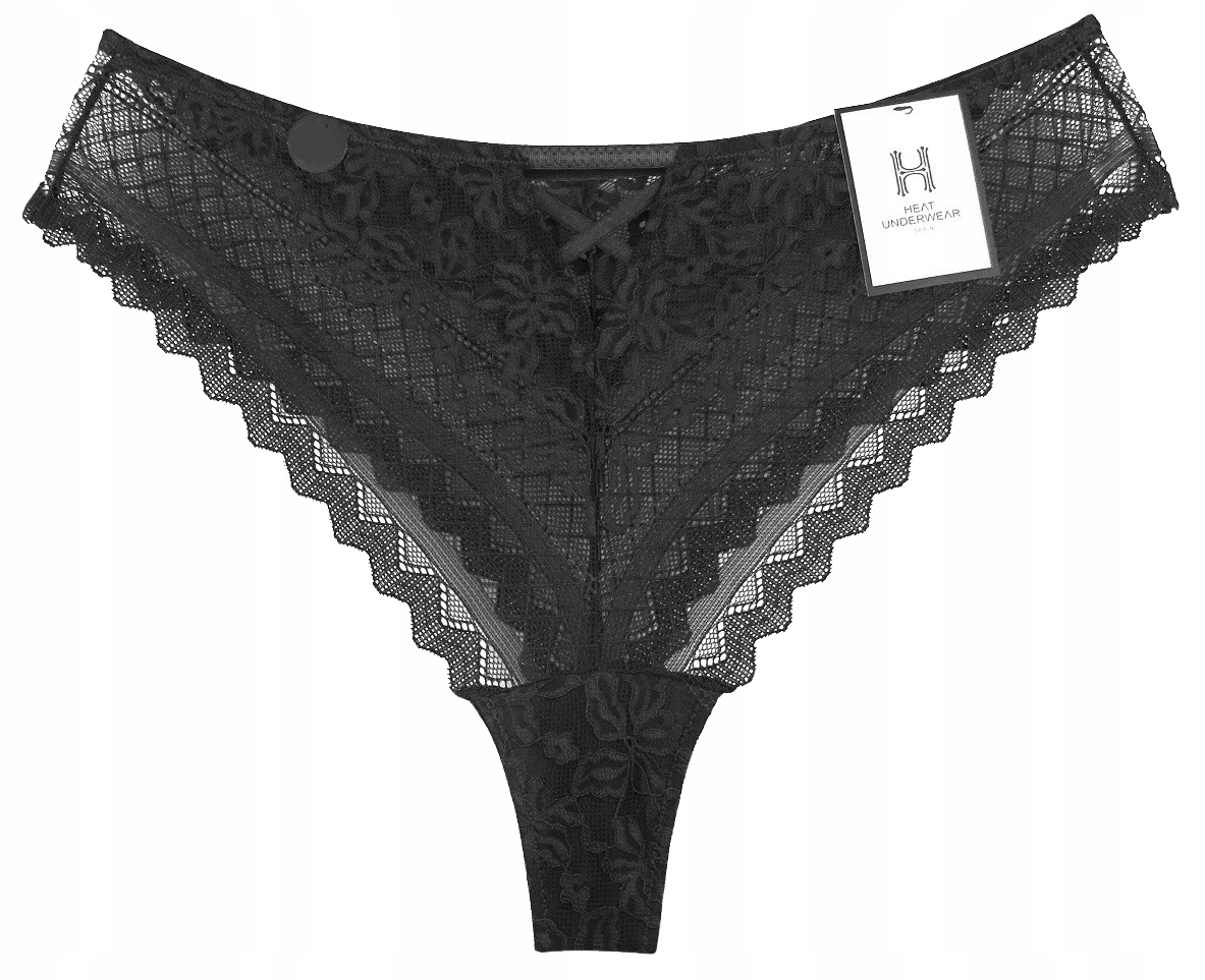 L/XL/ Koronkowe stringi brazyliany * czarne * S/M