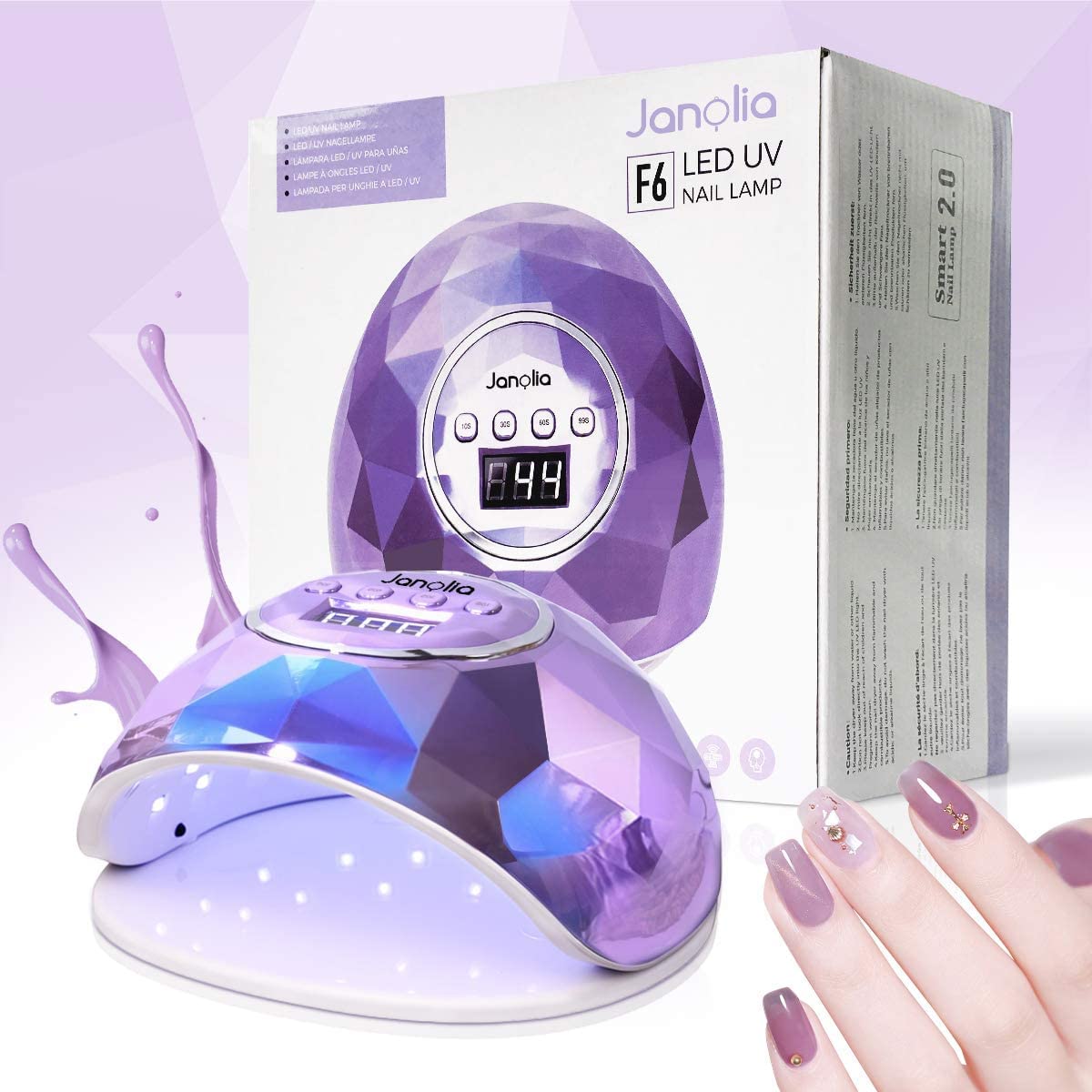JANOLIA Lampa UV LED 86W Do Paznokci Profesjonalna Z Sensorem LCD I Timerem — miniatura 9