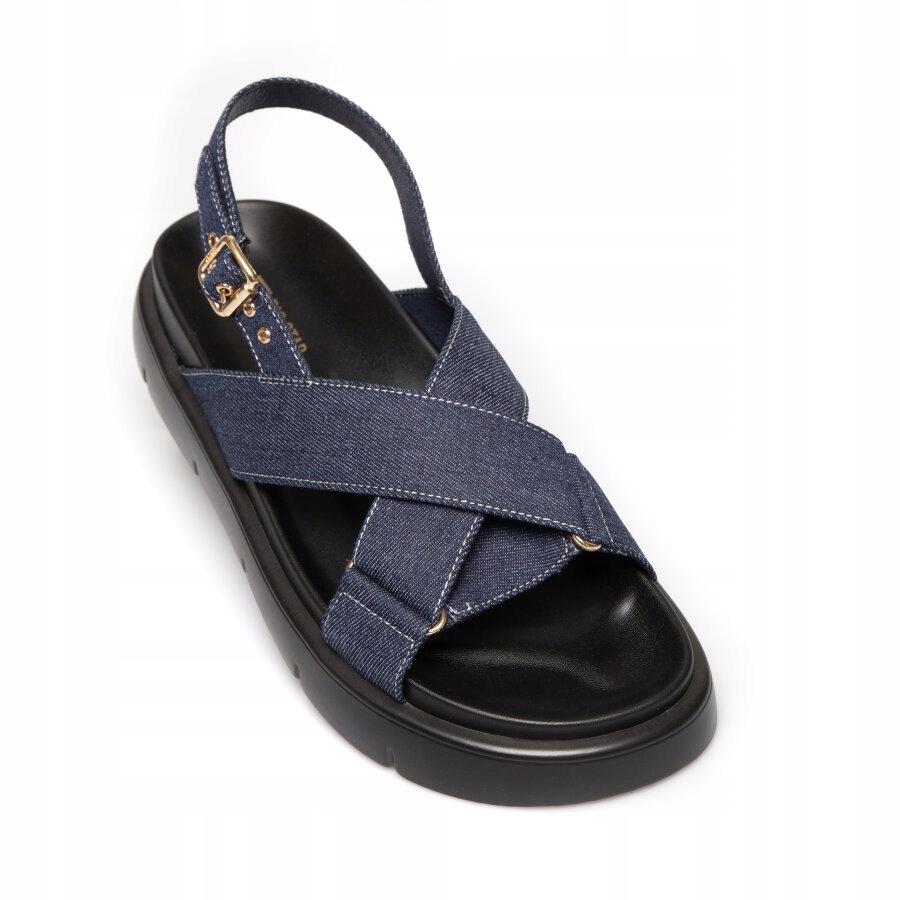 Big Star Dámské Sandály V Imitaci Džínů, Tmavě Modré, RR274688 403 38