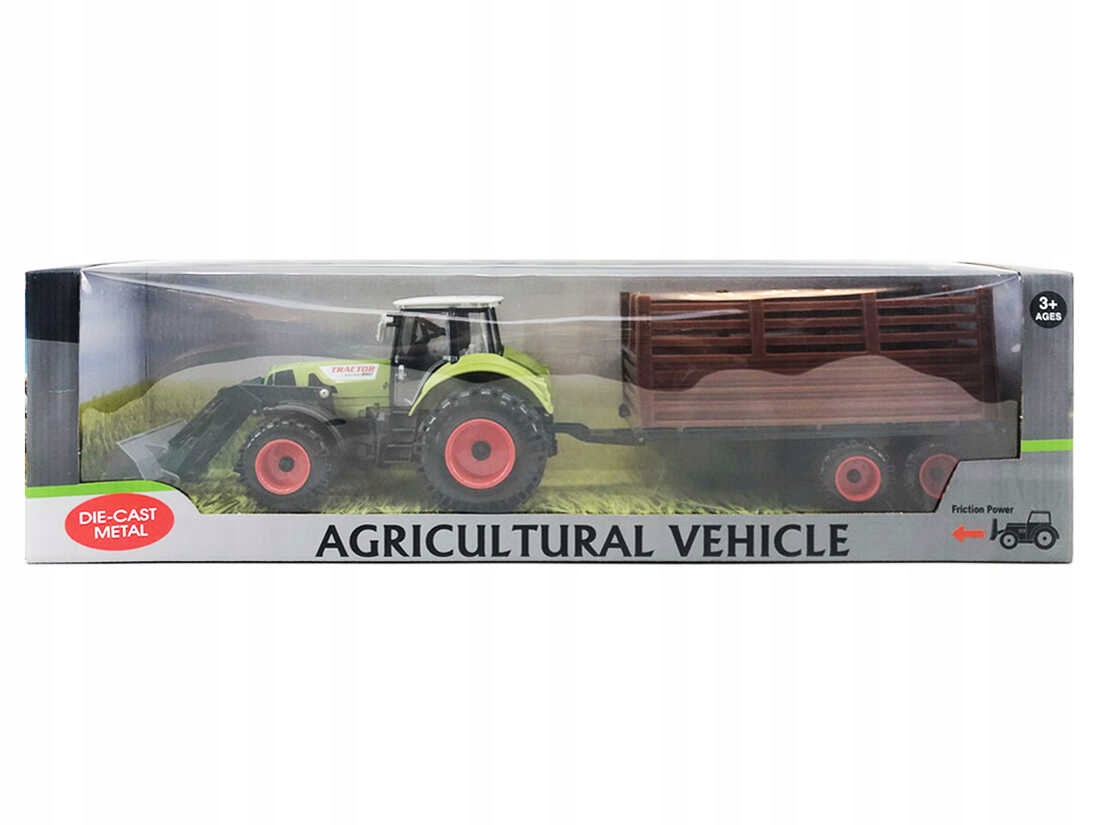 

Traktor Ciągnik Metalowy Z Przyczepą Z Napędem