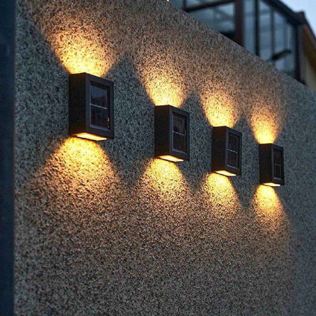 8x ZEWNĘTRZNE LAMPKI NA SCHODY TARAS WODOODPORNE LAMPA SOLARNA LED CZUJNIK Moc 5 W