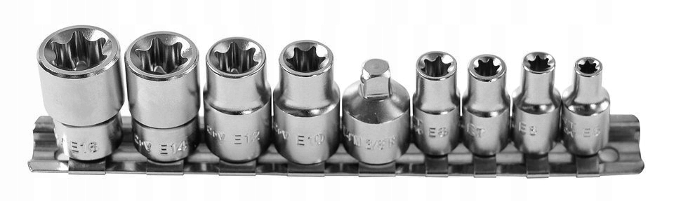 

Hogert HT1A884 Zestaw nasadek Torx 1/4'' 3/8'' 9el